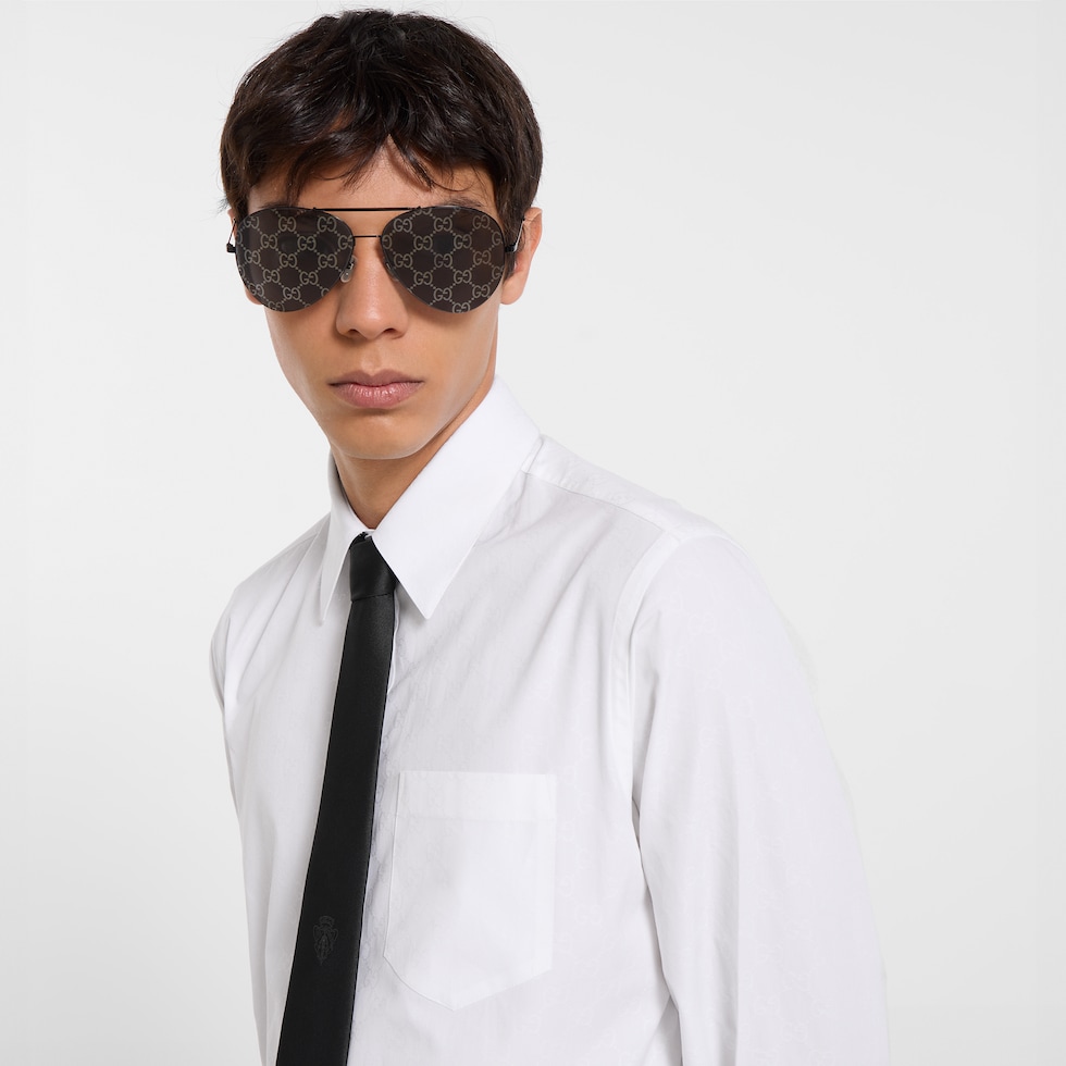 Chemise en popeline de coton GG