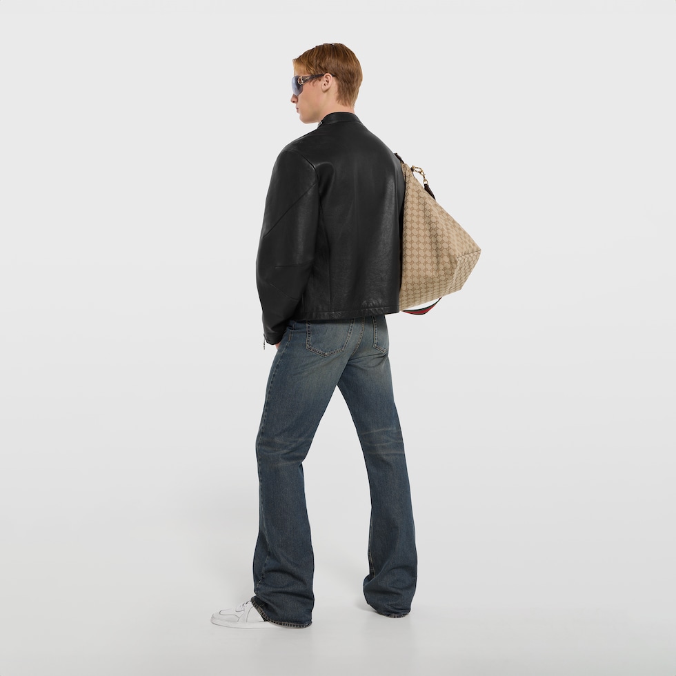 Cotton denim pants with Horsebit detail