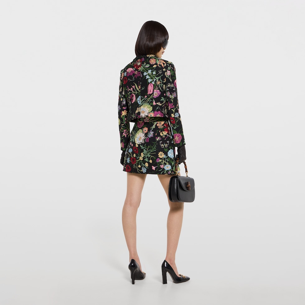 Veste en brocart en soie Gucci Flora
