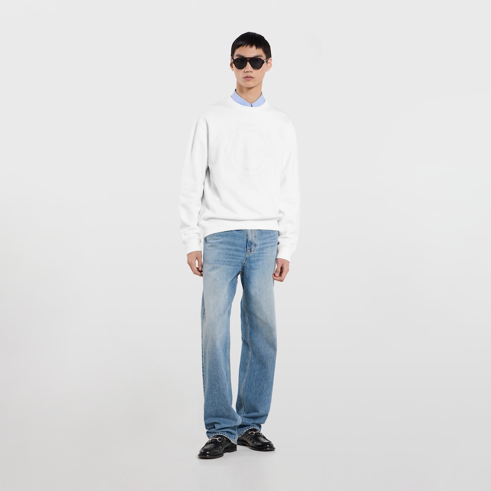 Cotton jersey sweatshirt with embroidery