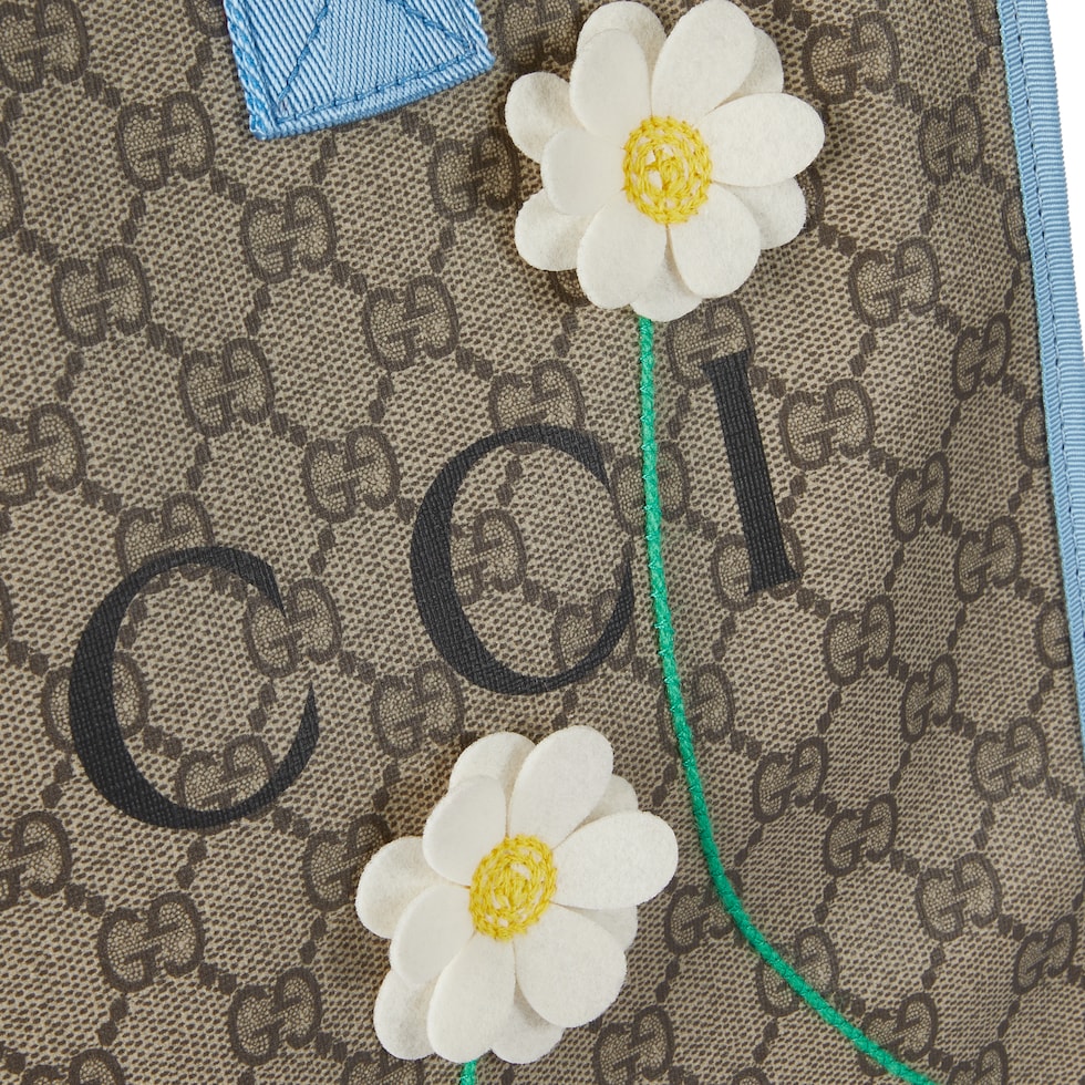 Bolso tote infantil con GG y estampado