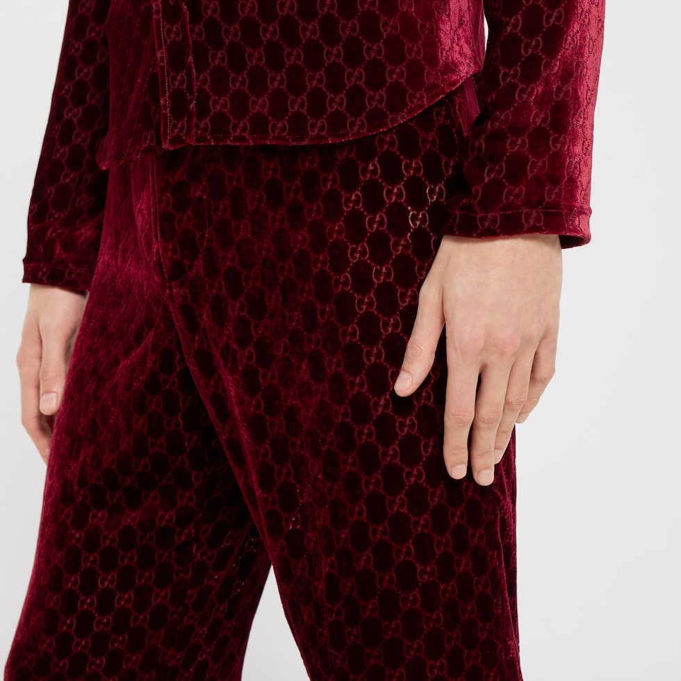 GG stretch velvet devoré pants