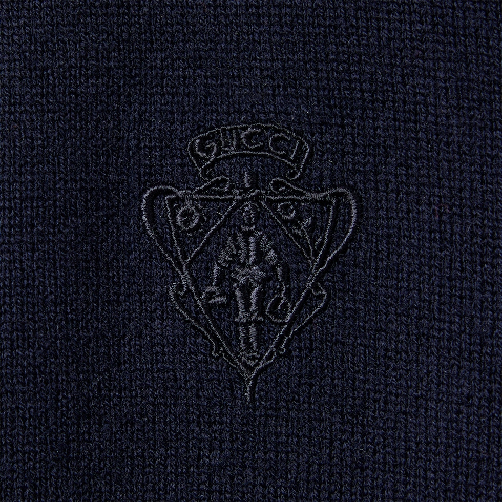 كارديغان من الصوف المحبوك مع تطريز