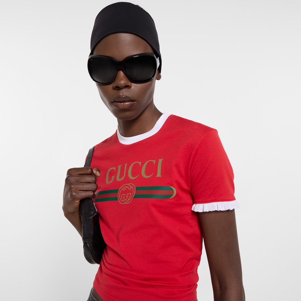 T-shirt in jersey di cotone stampato