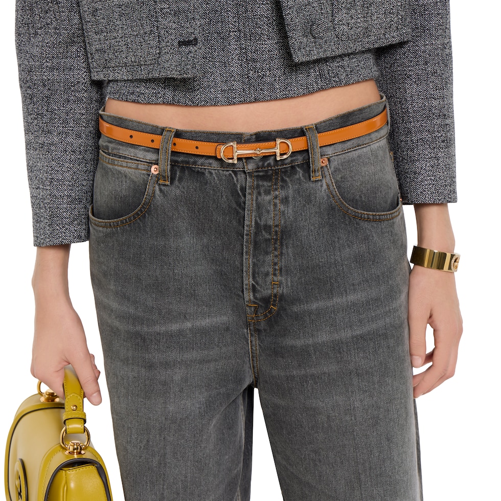Wide leg denim trousers