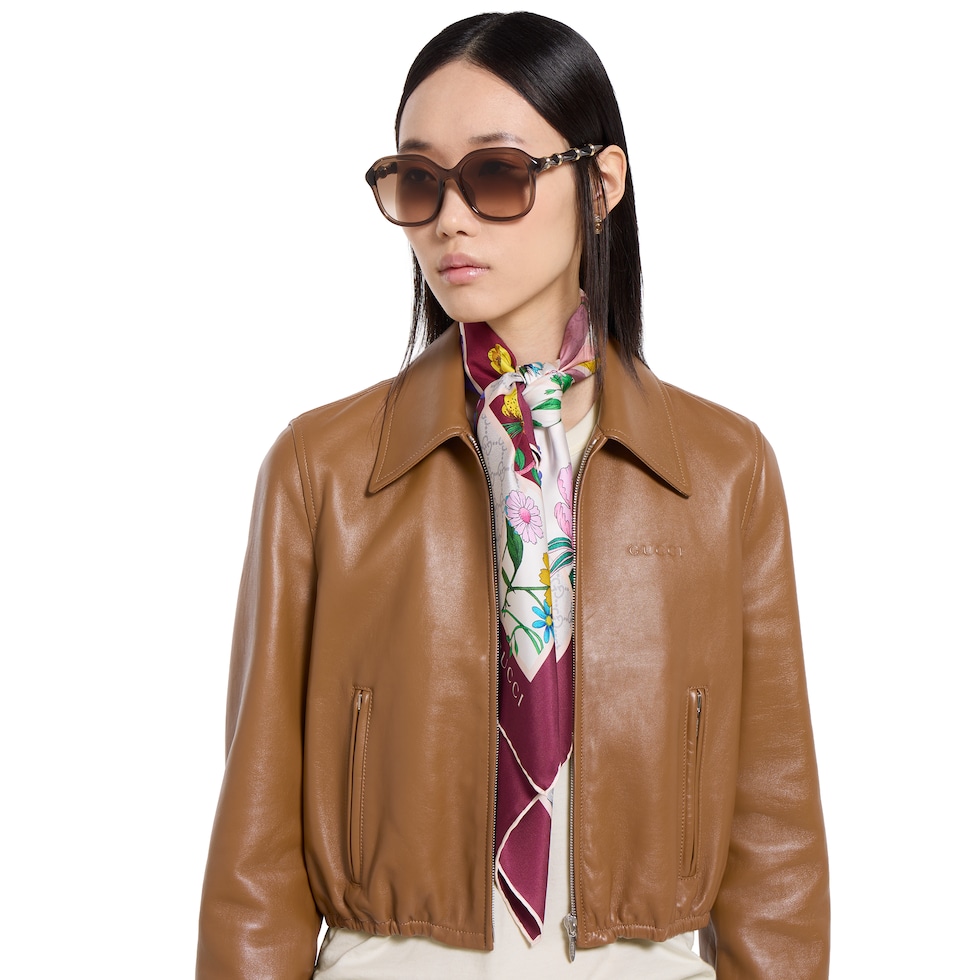 Vierecktuch aus Seidentwill mit Print