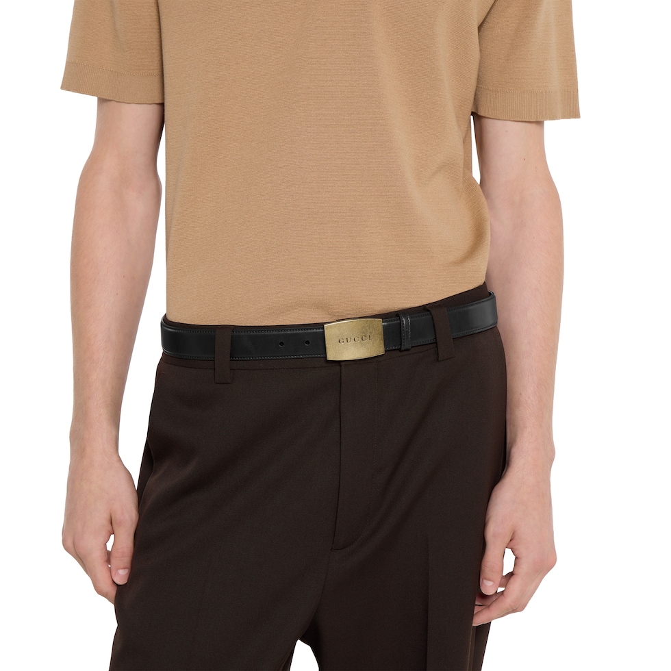 Cinturón reversible con hebilla tipo placa