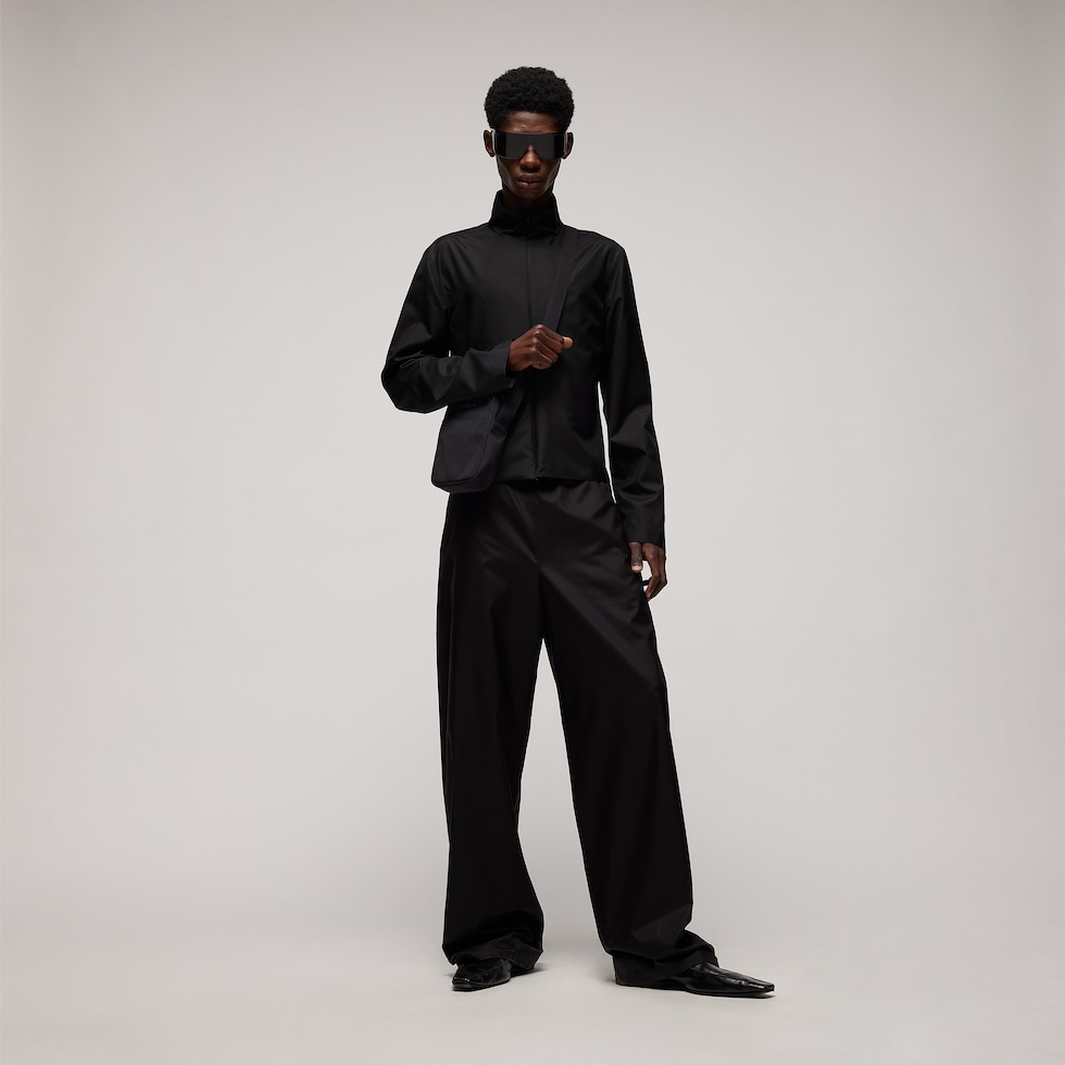 Technical silk poplin zip jacket