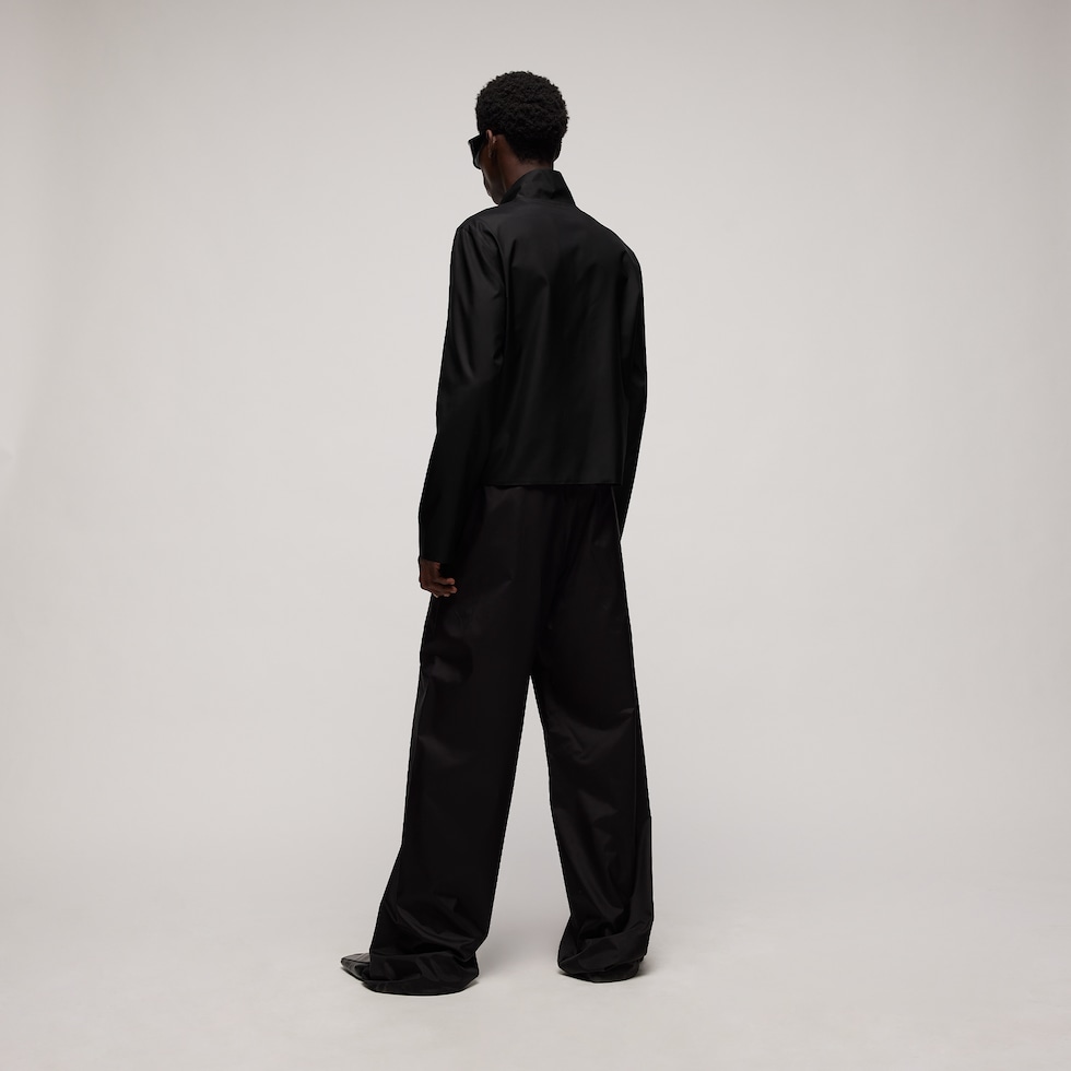 Technical silk poplin zip jacket