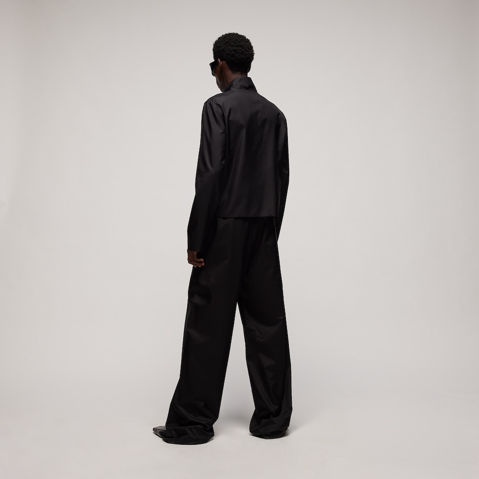 Technical silk poplin pants