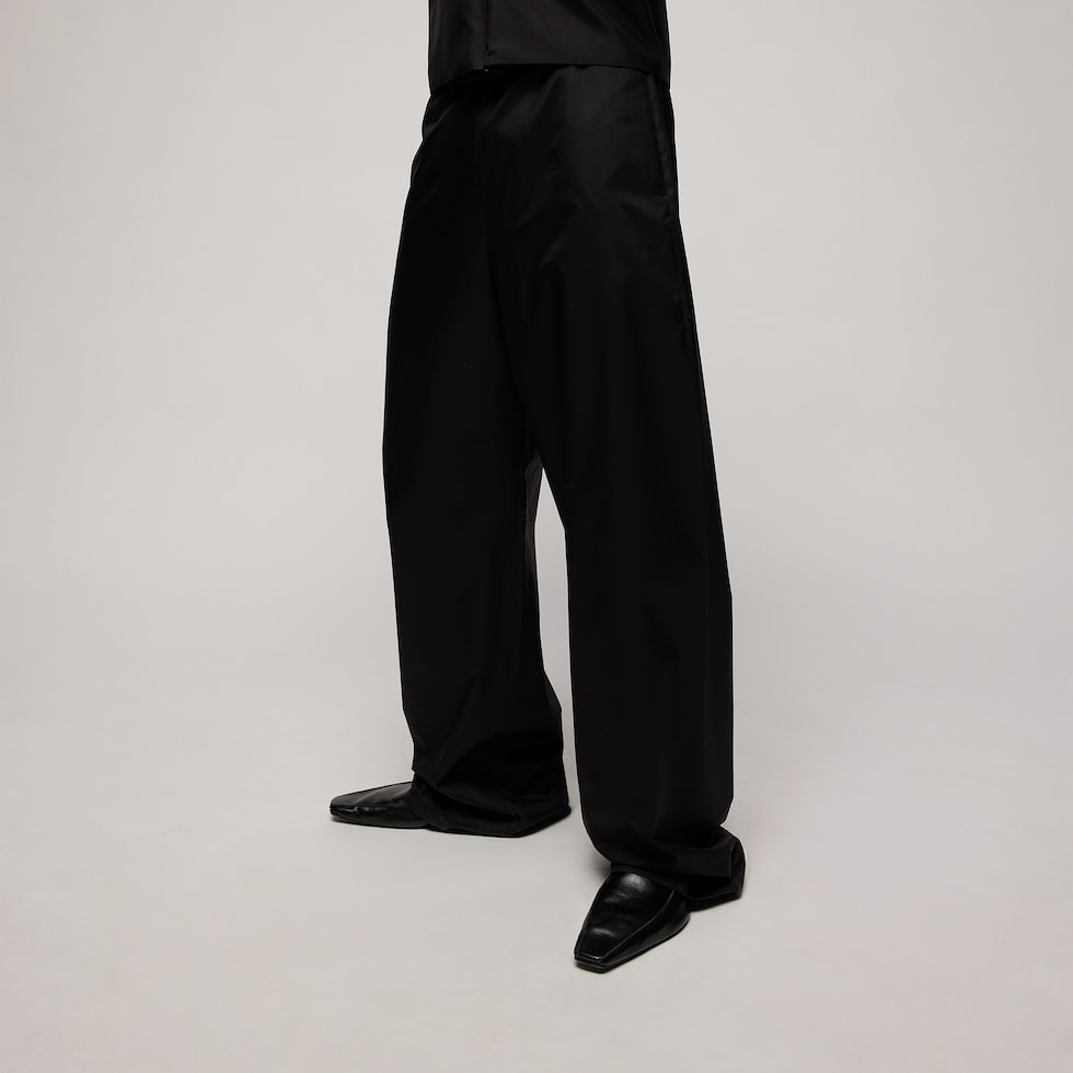 Technical silk poplin pants