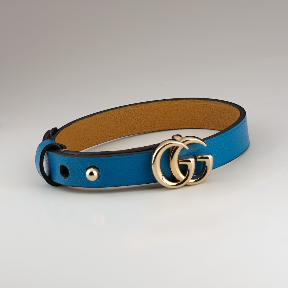 Leather bracelet with Double G