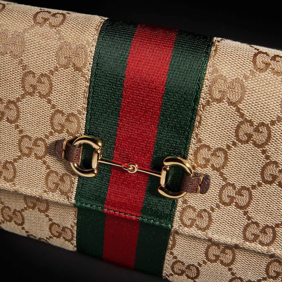 [구찌 홀스빗] 웹 스트랩 지갑