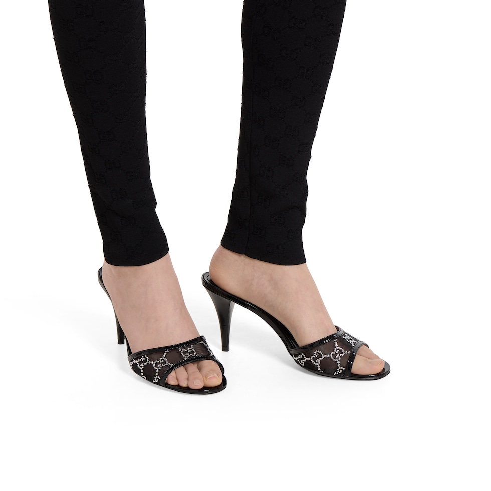 Women's crystal slide sandal with Horsebit