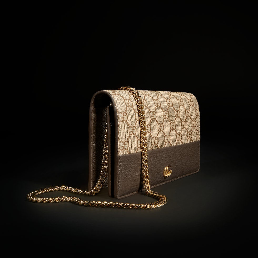 Bi-color GG Marmont wallet on chain