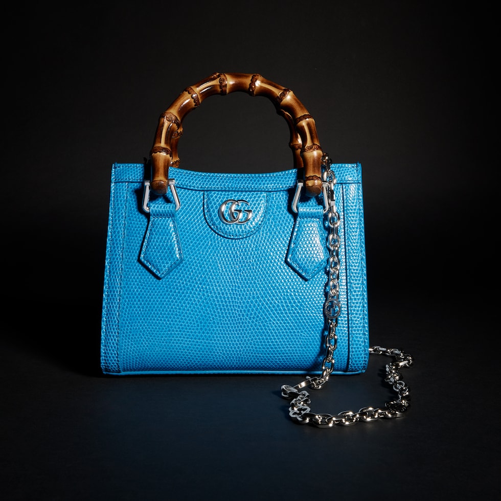 Bolso tote pequeño de lagarto Gucci Diana