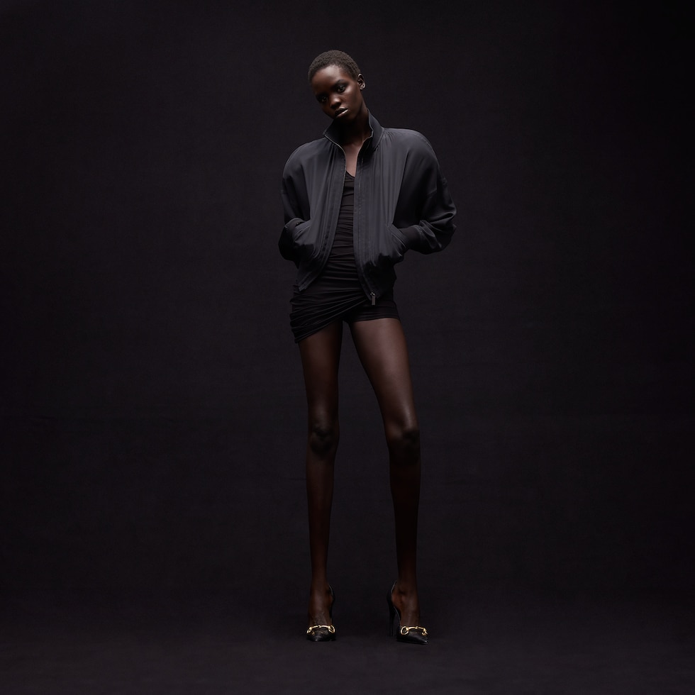 Silk poplin zip jacket