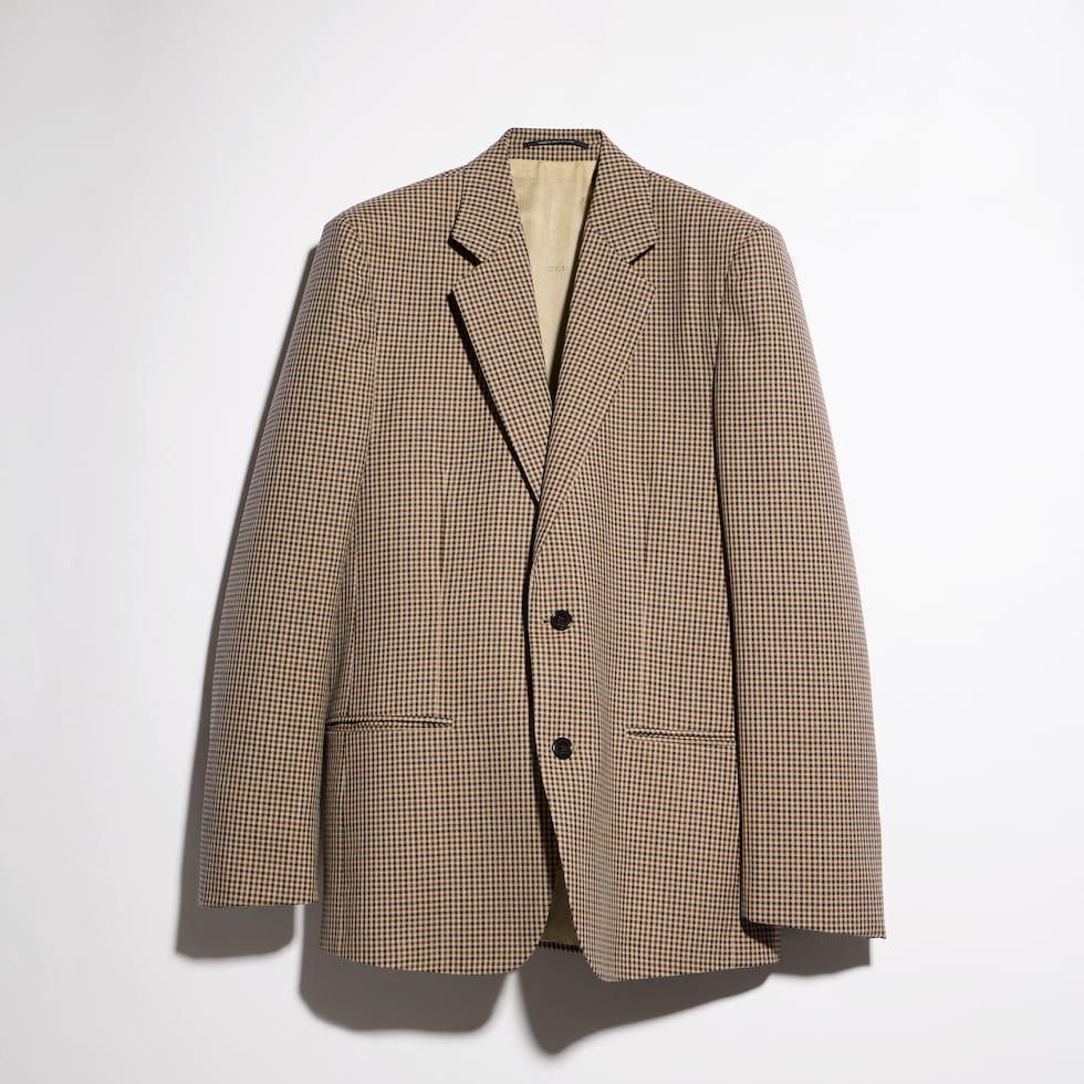 깅엄 울 싱글 브레스트 재킷