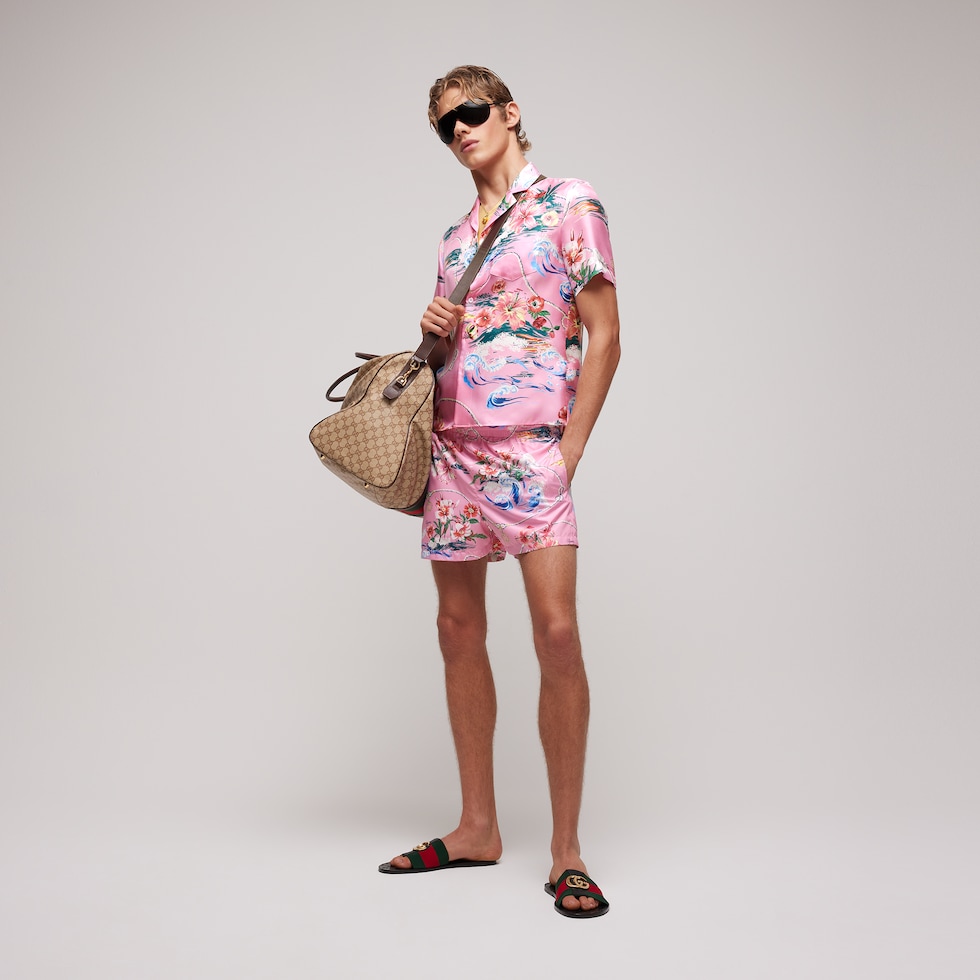 Badeshorts aus Nylon mit Print