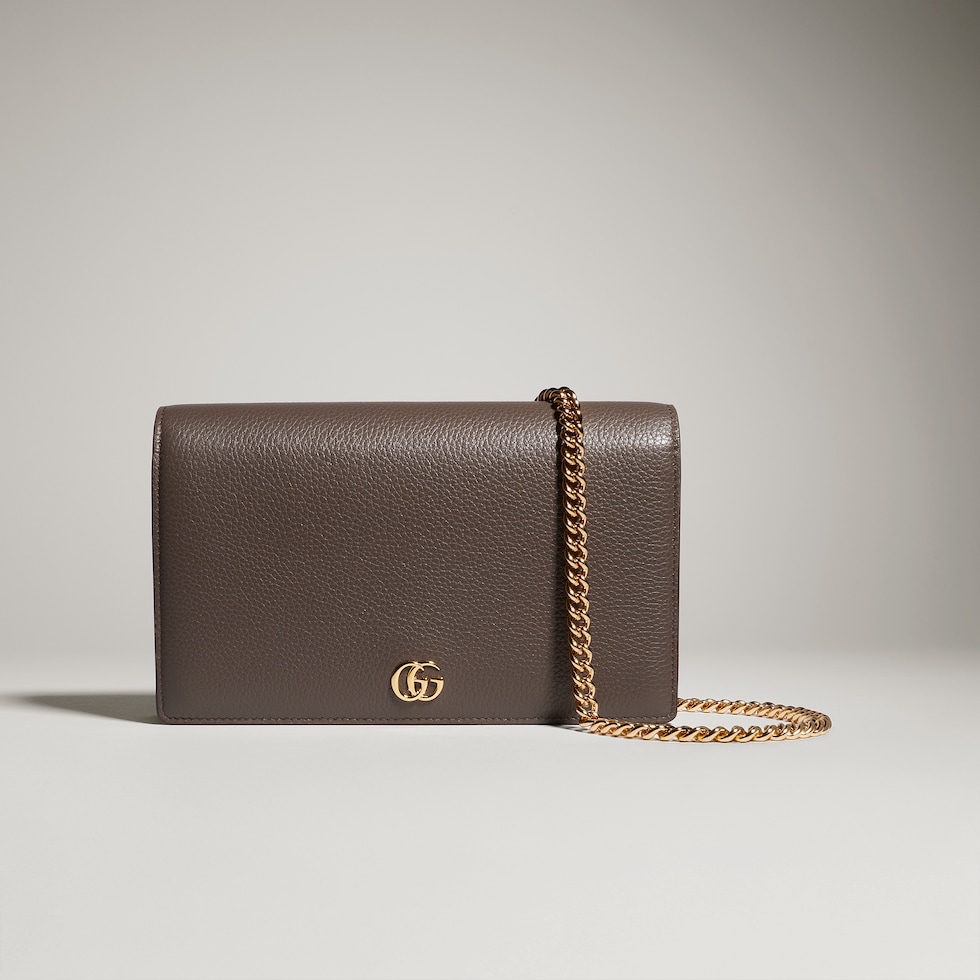 Bi-color GG Marmont wallet on chain