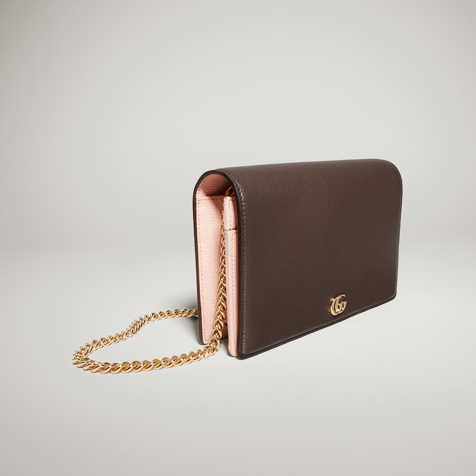 Bi-color GG Marmont wallet on chain