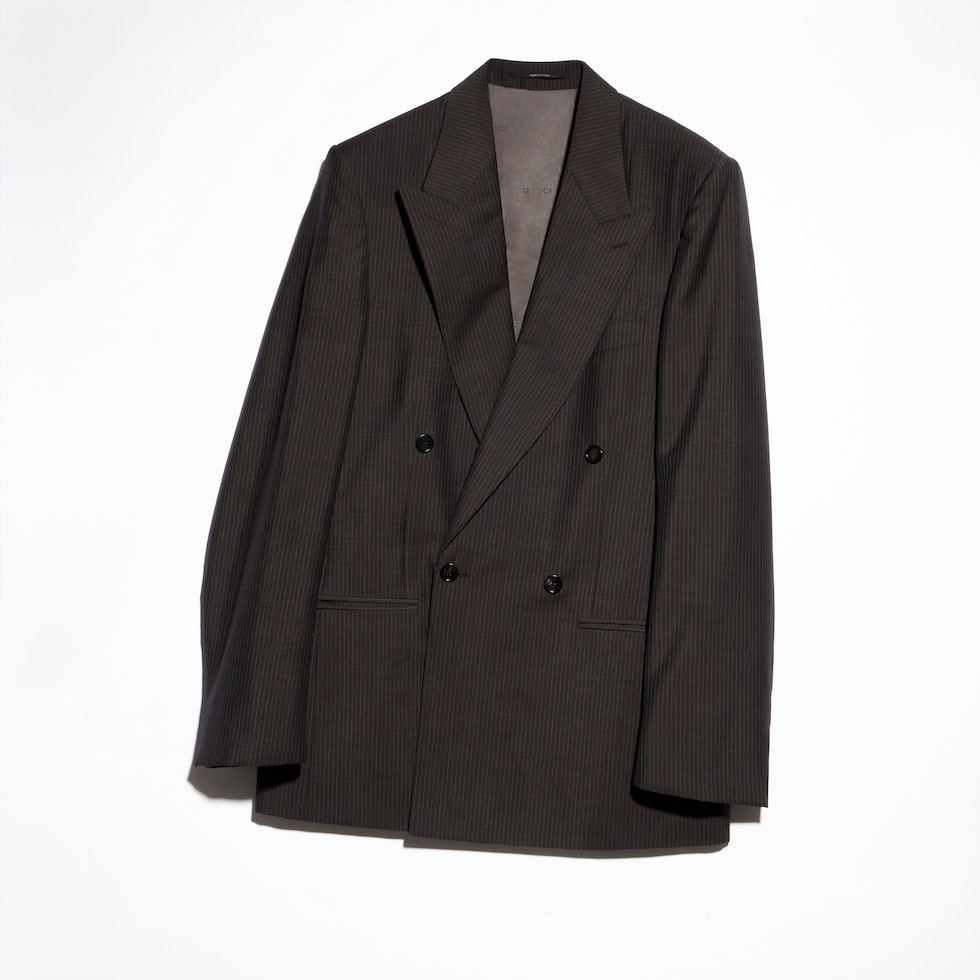 핀스트라이프 울 모헤어 재킷