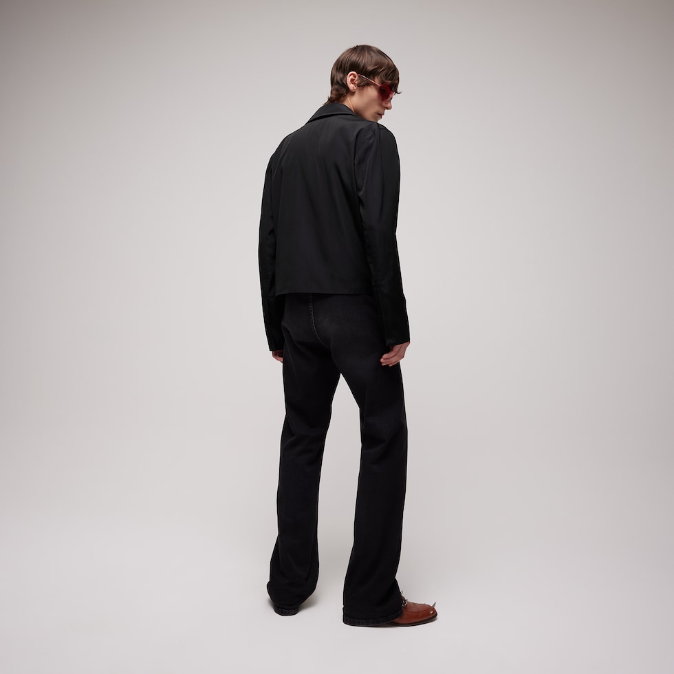 Cotton acetate faille zip jacket