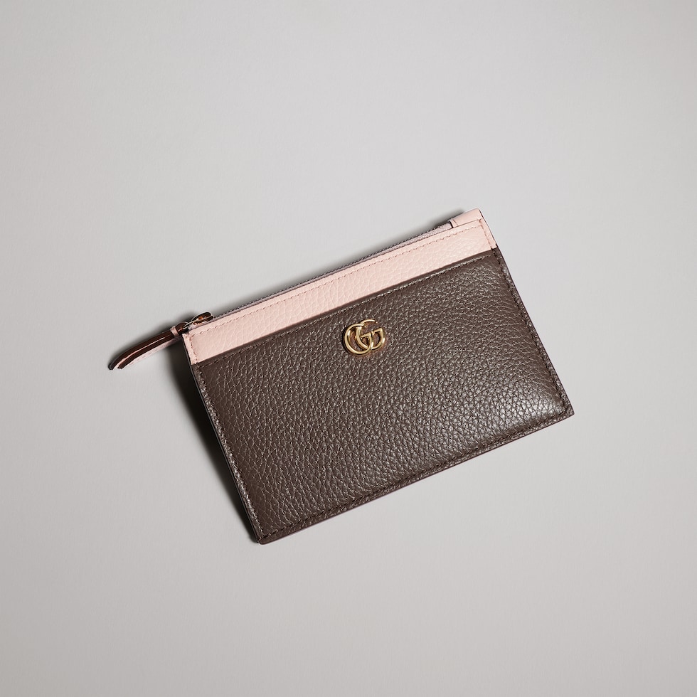 Bi-color GG Marmont zip key pouch