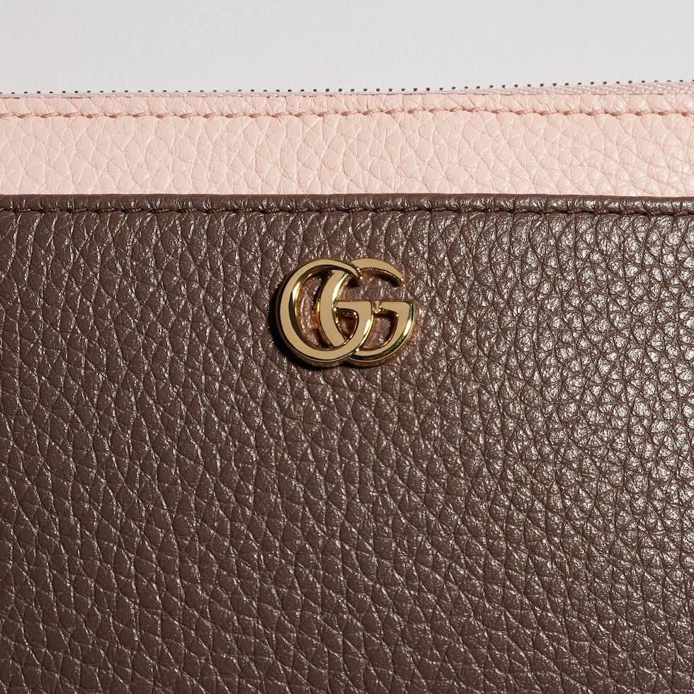 Bi-color GG Marmont zip key pouch