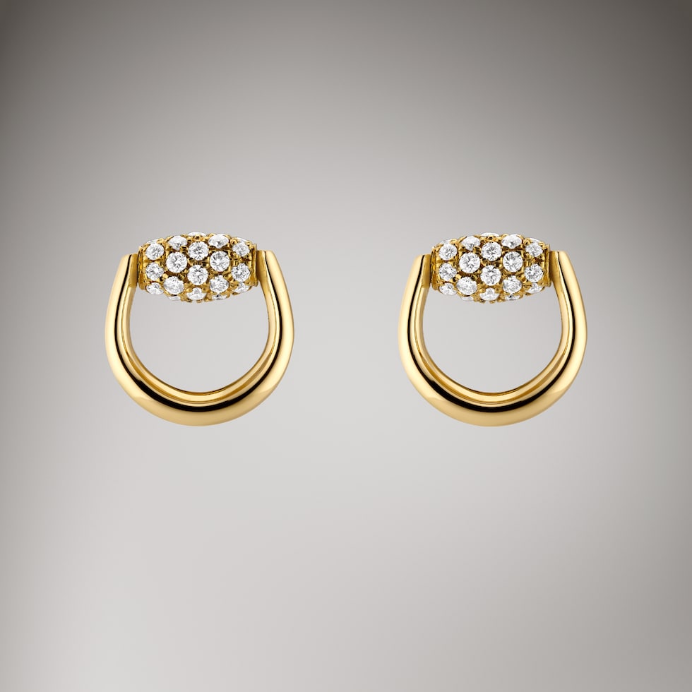 Gucci Horsebit diamond 18k stud earrings