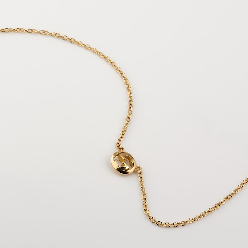 Gucci Interlocking系列18K金吊坠项链