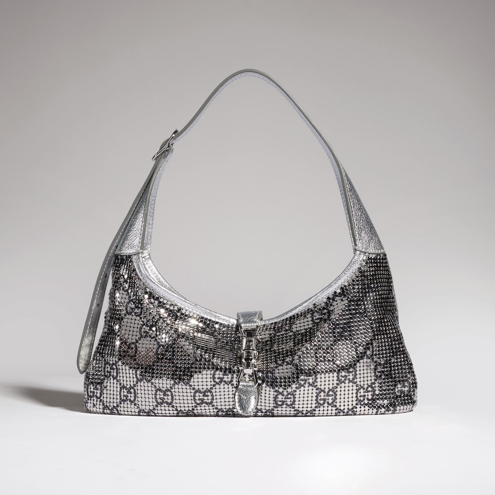 Jackie Slim metallic evening bag