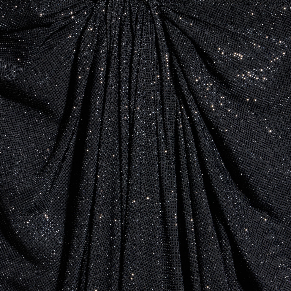 Embroidered silk stretch chiffon long dress