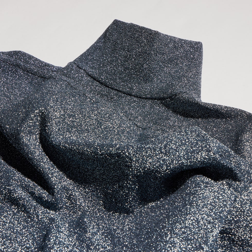 Stretch viscose lamé cropped top