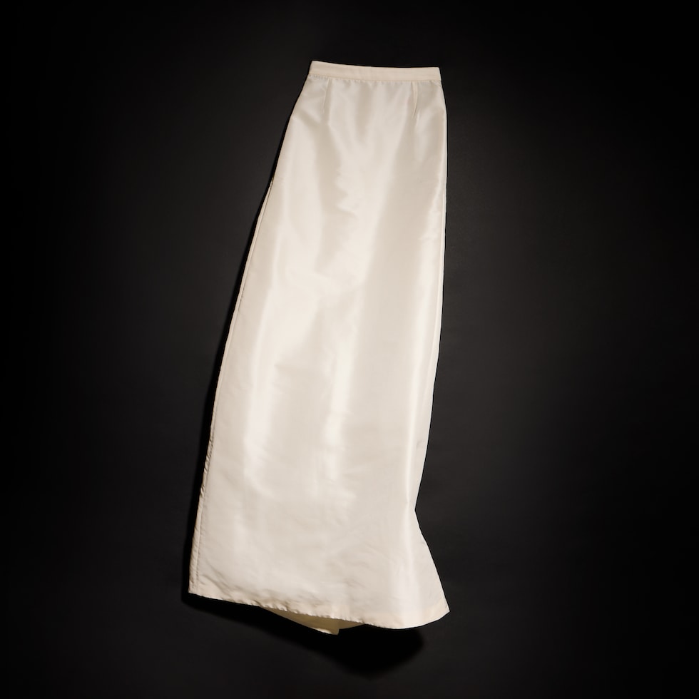 Fine silk faille long skirt