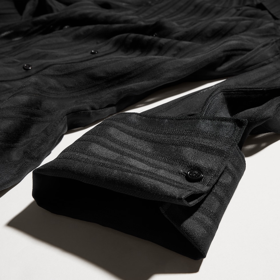 Striped silk gauze shirt