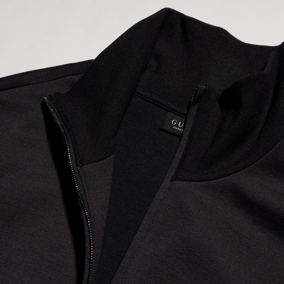실크 코튼 저지 지퍼 재킷