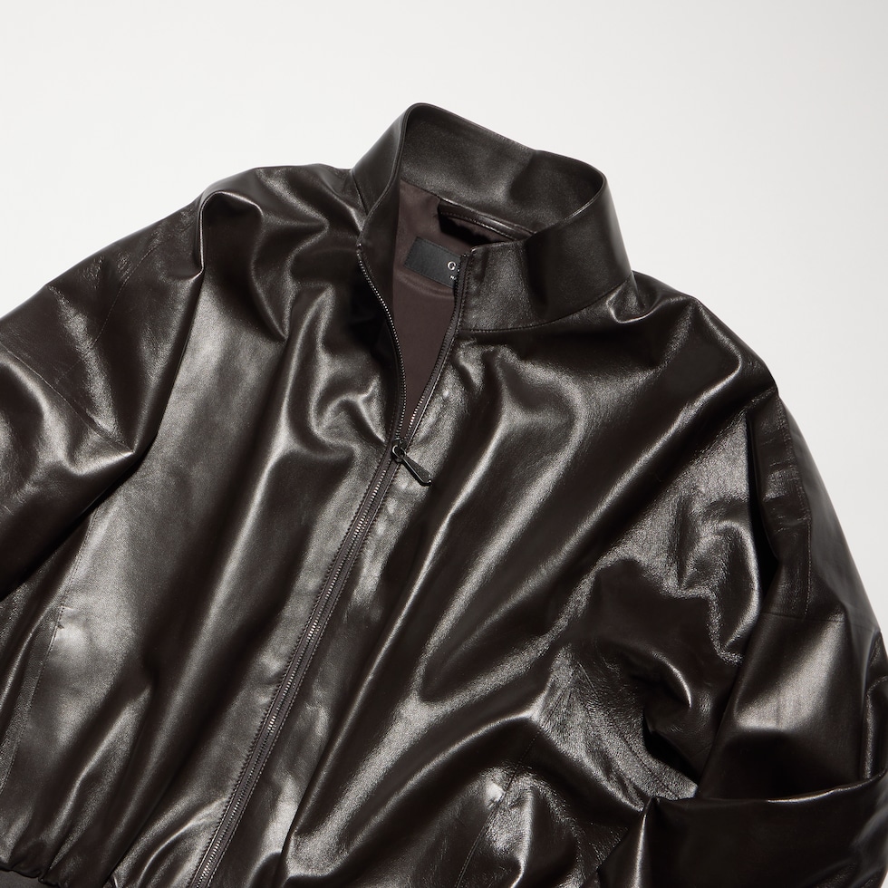 Soft nappa leather bomber jacket