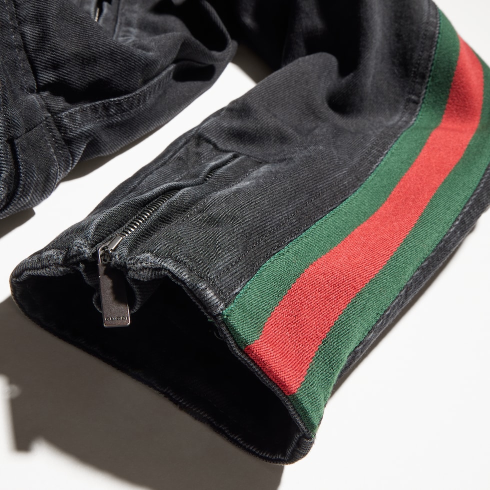 웹(Web) 코튼 데님 바이커 재킷