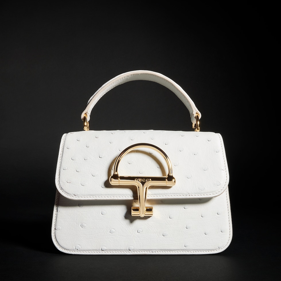 Gucci Siena ostrich small top handle bag