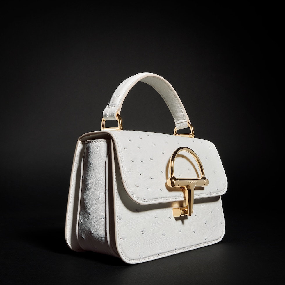 Gucci Siena ostrich small top handle bag