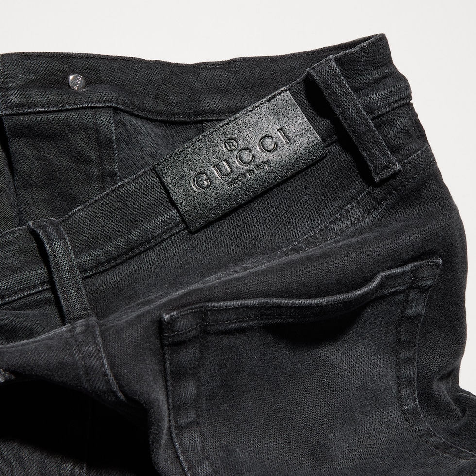 워시드 코튼 데님 스키니 팬츠