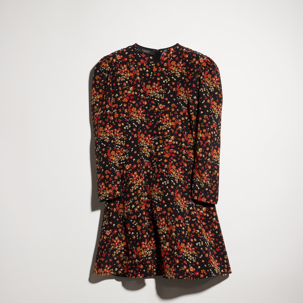 Vestido de seda estampado