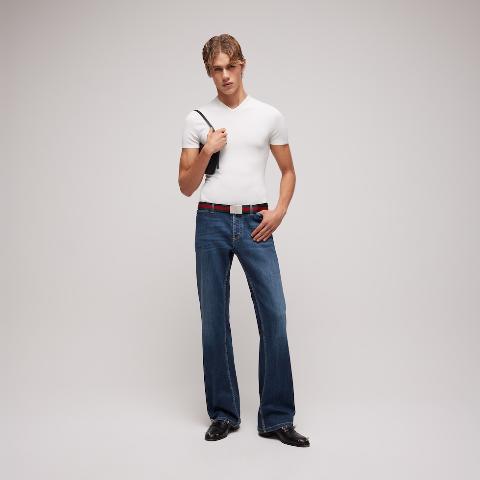 Pantalone in denim di cotone stretch