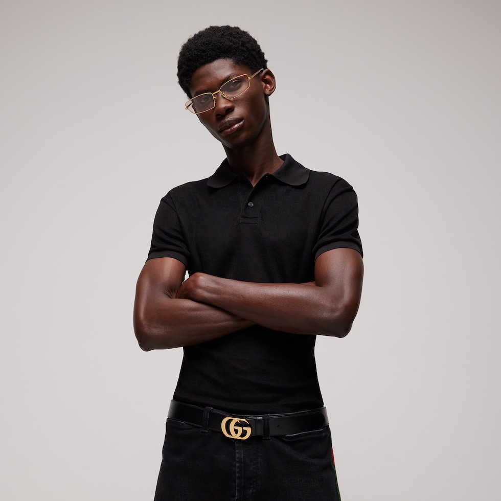 Polo in jersey tecnico GG jacquard