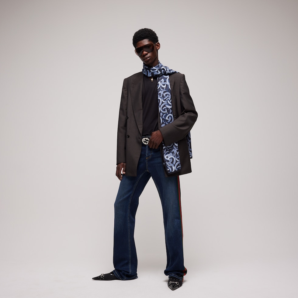 Gucci Doppel G Baumwollseide Stola