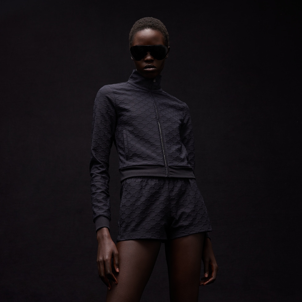 GG jersey jacquard zip jacket