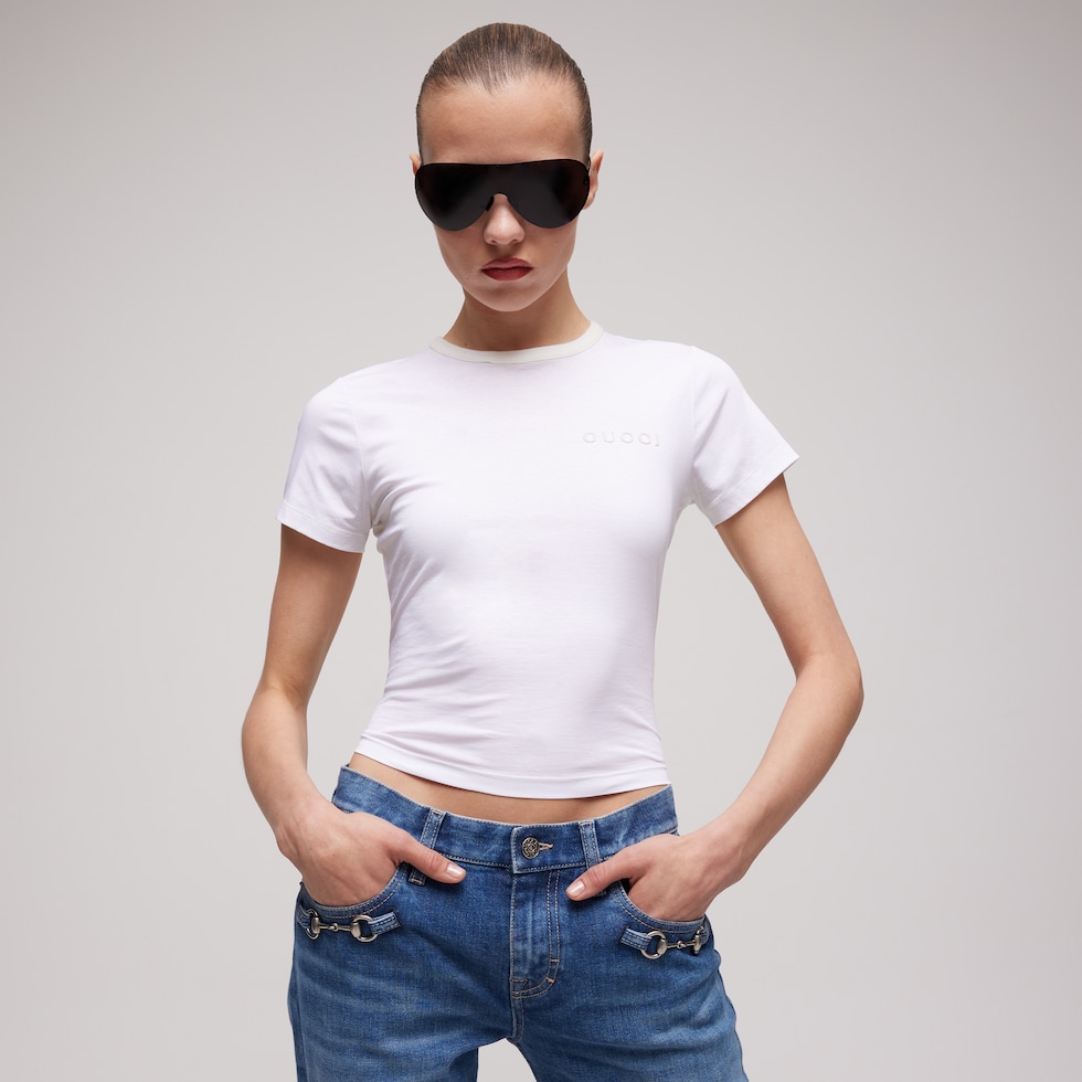 T-shirt en jersey de coton avec broderie