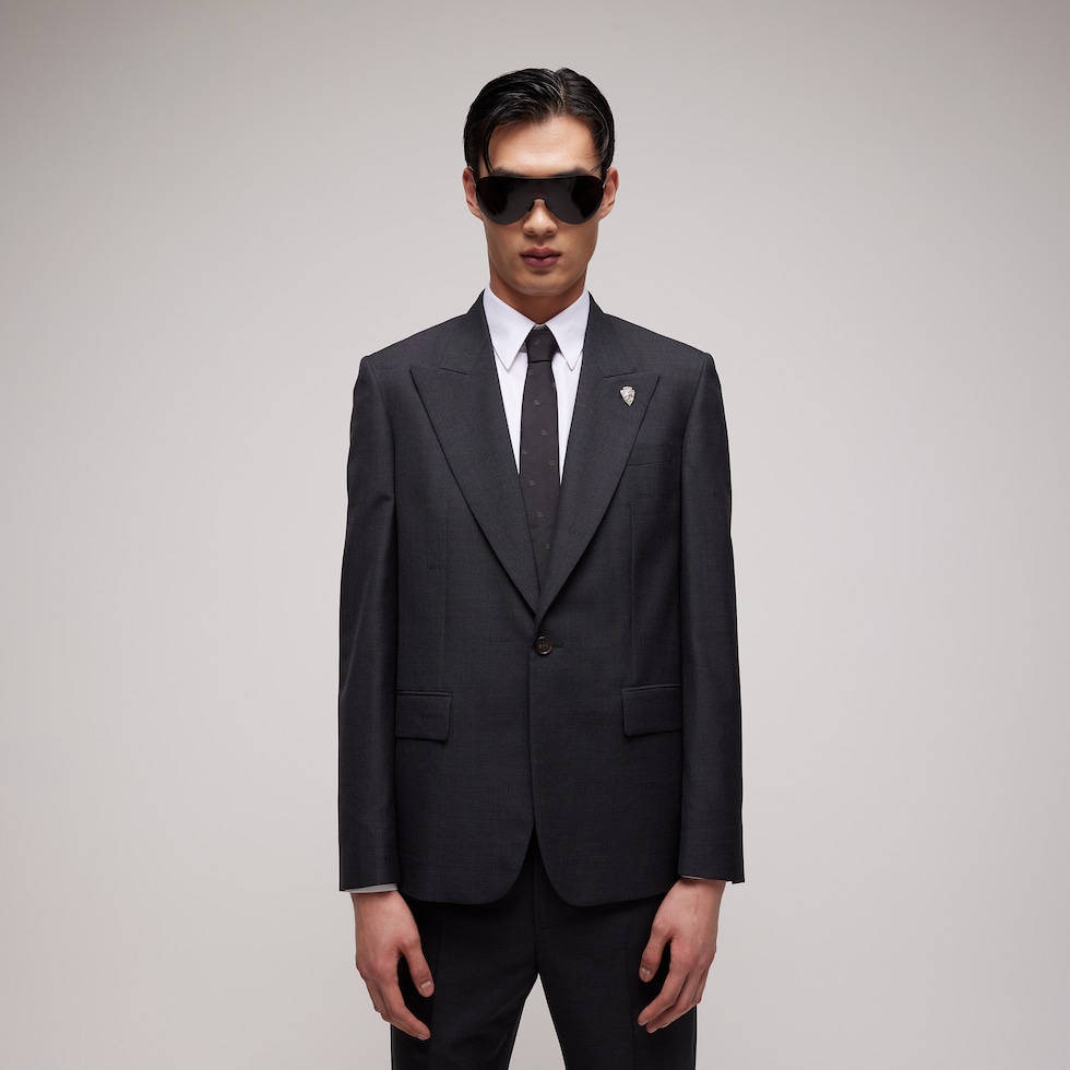 Wool single-breasted jacket