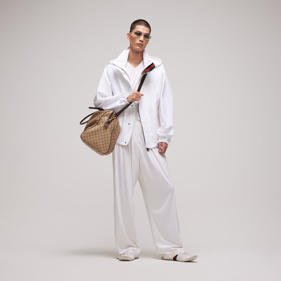 Compact cotton canvas zip jacket